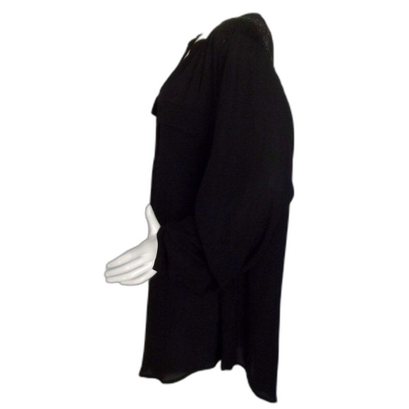 TORRID Top, 4/4X, Black, Beaded shoulders, Long Tab Sleeves, Pocket, Polyester - Picture 9 of 15